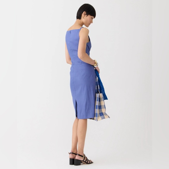 J.Crew High-neck sheath dress in stretch linen blend - Picture 4 of 7
